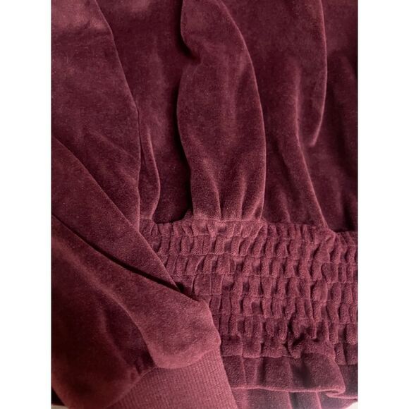 Women's Michael Kors Burgundy Velour Sweatshirt Size S - Picture 5 of 5